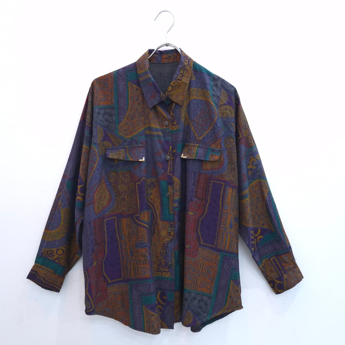 에스닉 패턴 셔츠 블라우스 남녀공용 상품이미지1