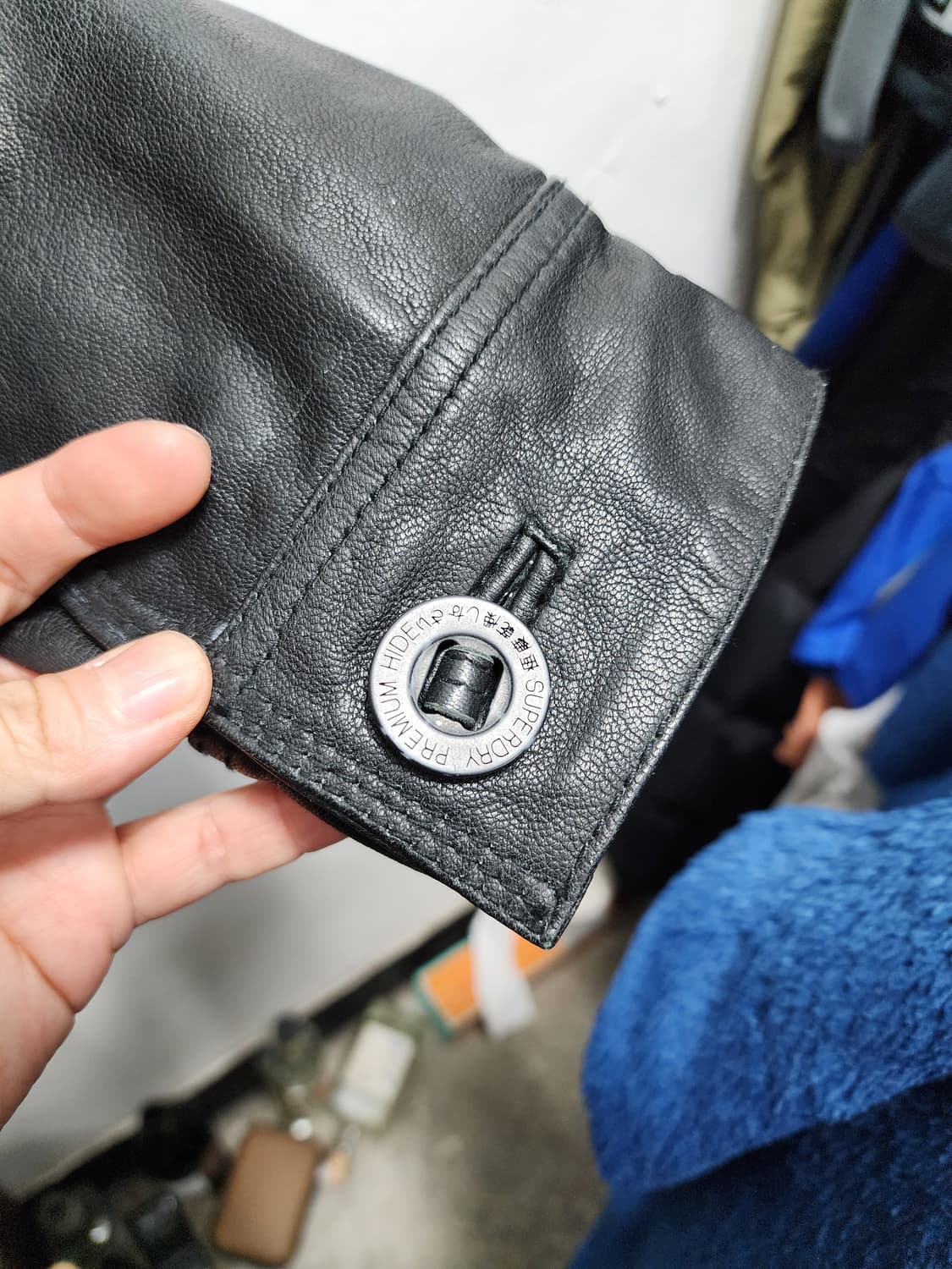 슈퍼드라이 리얼레더 스틸로고 가죽자켓 L 상품이미지5