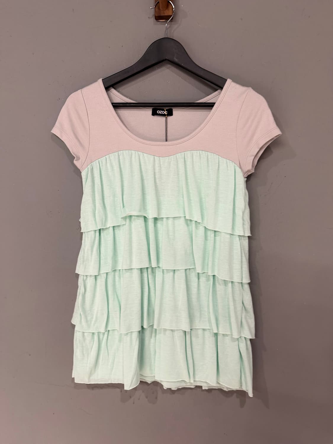 grey + mint can-can frill detail top 상품이미지5
