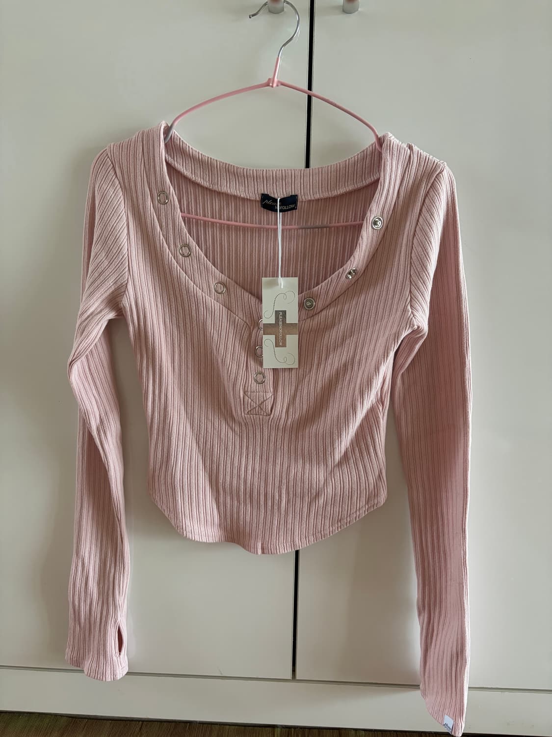 플리즈노팔로우 플노팔 버니탑 bunny top 핑크 새상품 상품이미지4