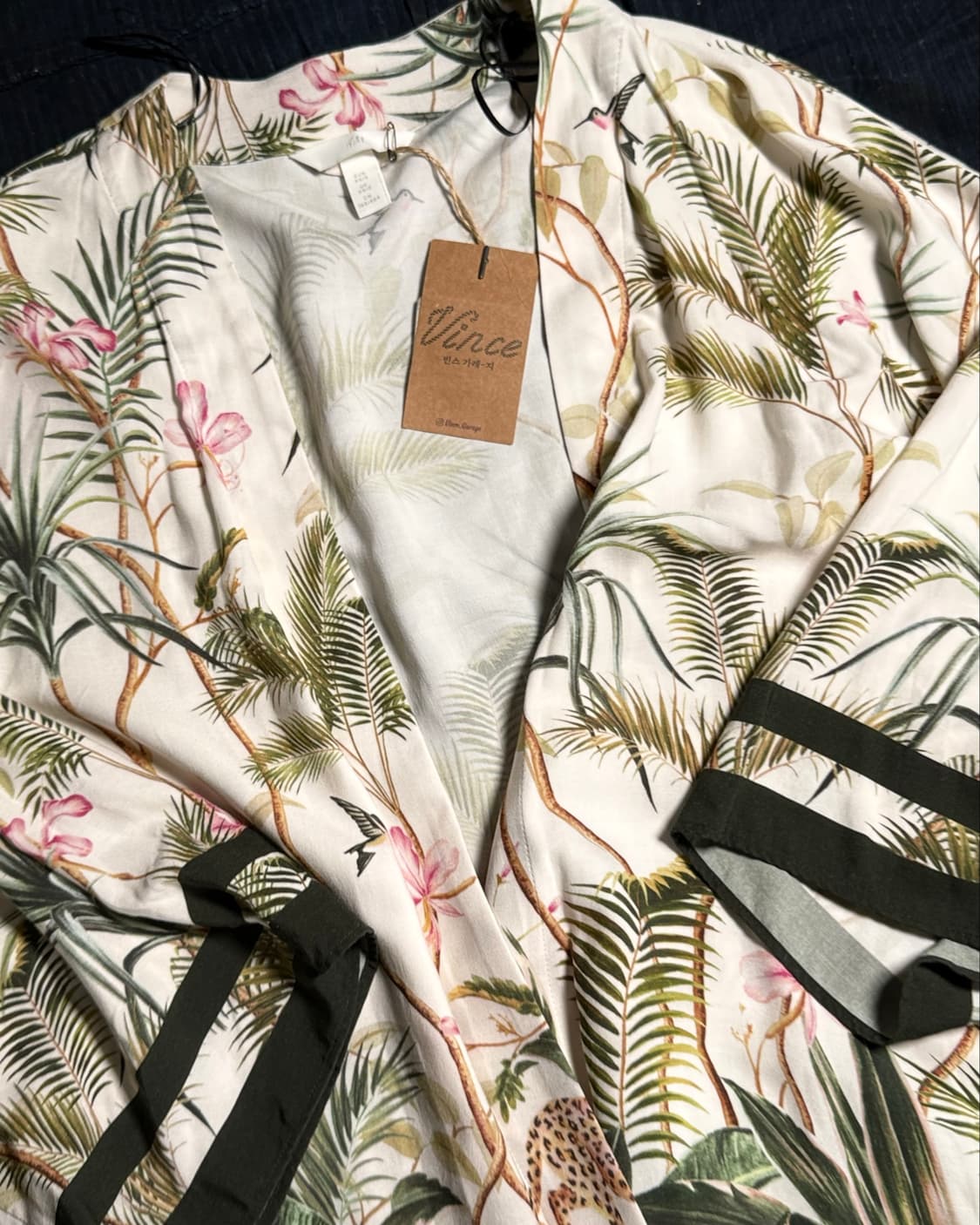H&M 트로피컬 정글 프린트 기모노 로브 S 상품이미지2