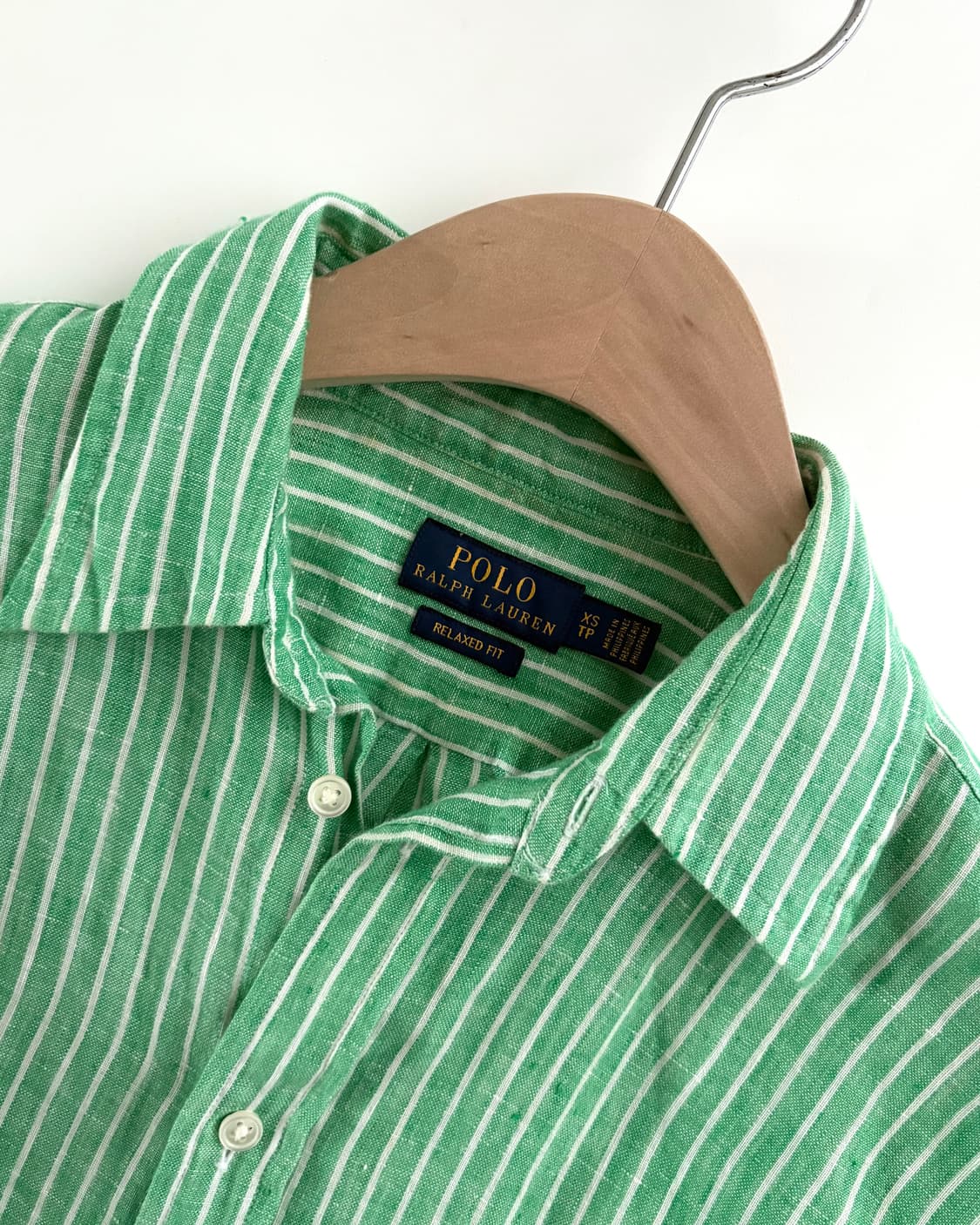 Polo 폴로 랄프로렌 신형 우먼 그린컬러 스트라이프 린넨 셔츠 상품이미지5