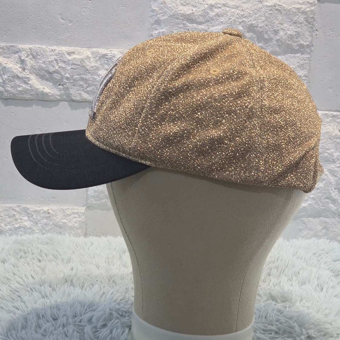 L7-8:MLB 뉴욕양키스 골드글리터 캡주니어(53-55cm)-머리작은분 상품이미지4