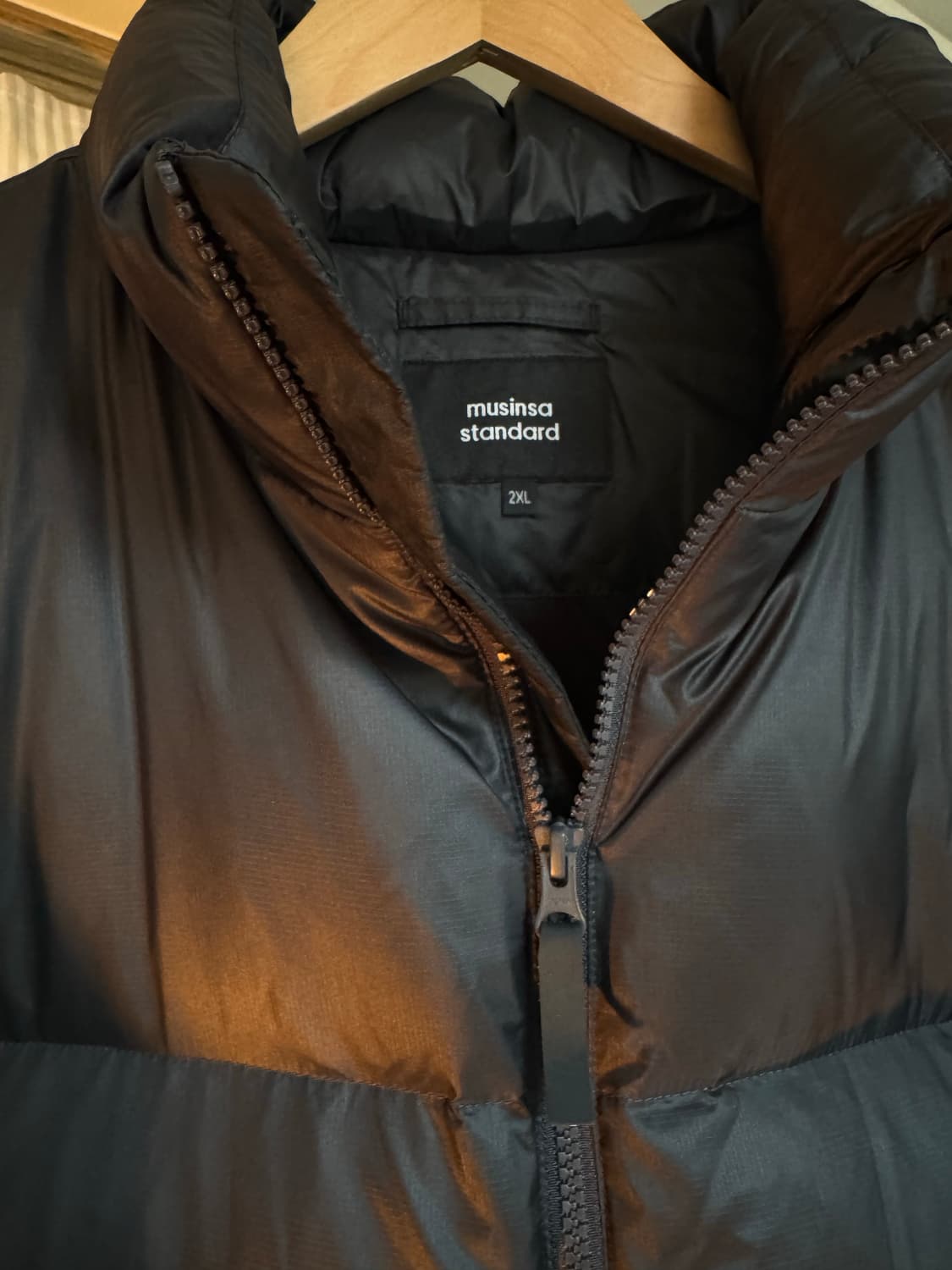 [2XL]무신사스탠다드 립스탑 다운푸퍼 다크그레이 상품이미지3