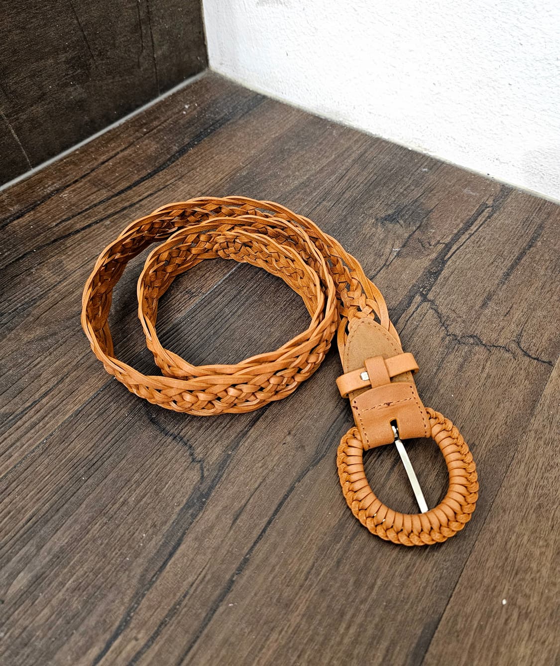 Leather 카멜 위빙 벨트 상품이미지2