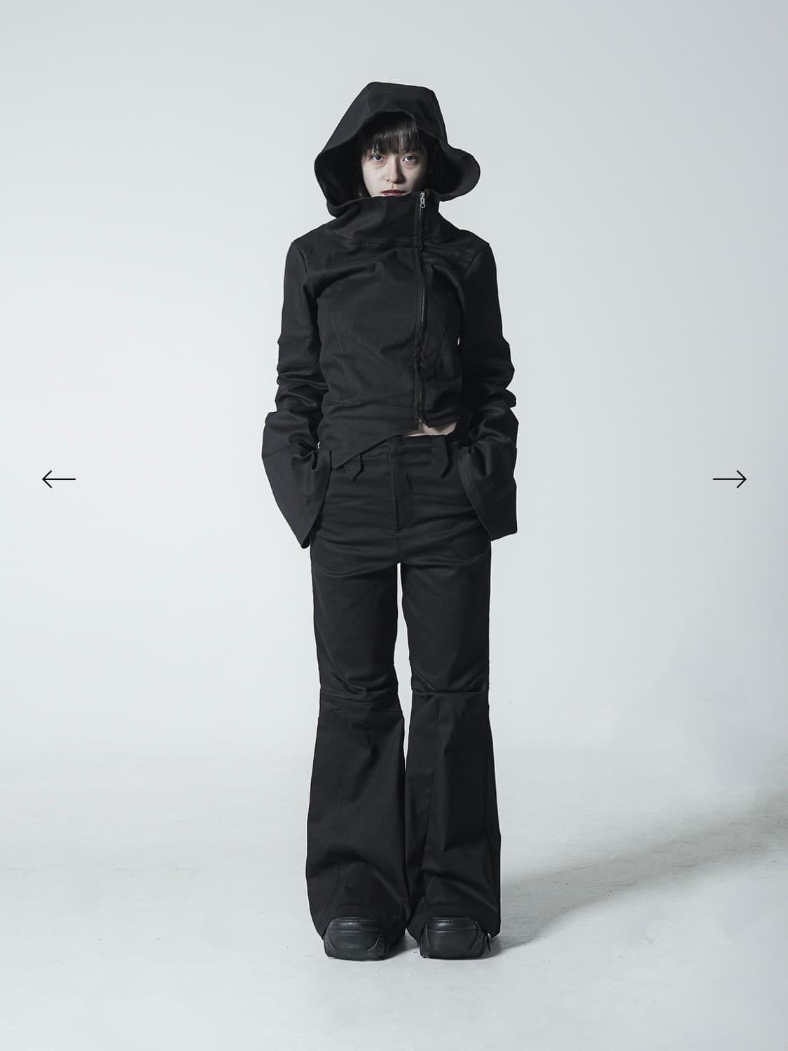 Junkpark 정크박 하이넥 언발란스 후드 자켓 블랙  상품이미지2