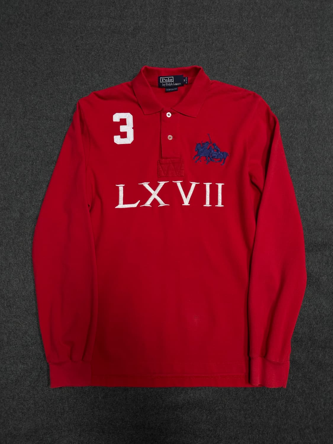 폴로 랄프로렌 더블포니 LXVII 카라 롱 슬리브 레드 상품이미지1