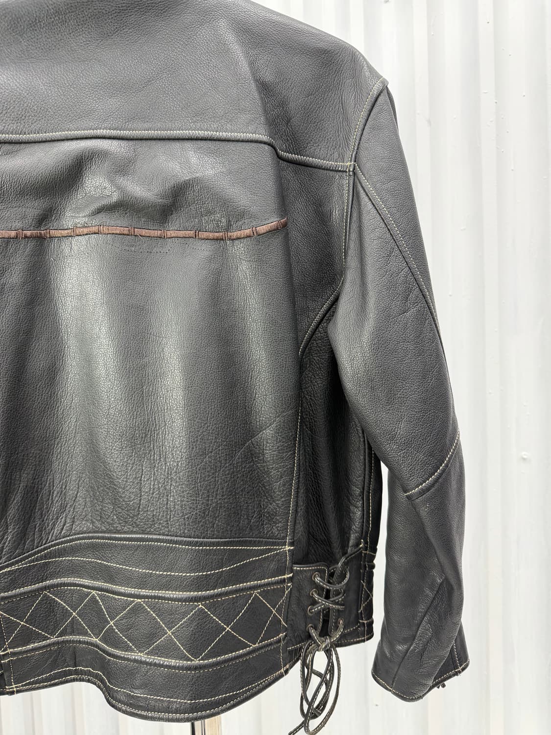 90s Intercrew cowhide biker jacket 상품이미지9