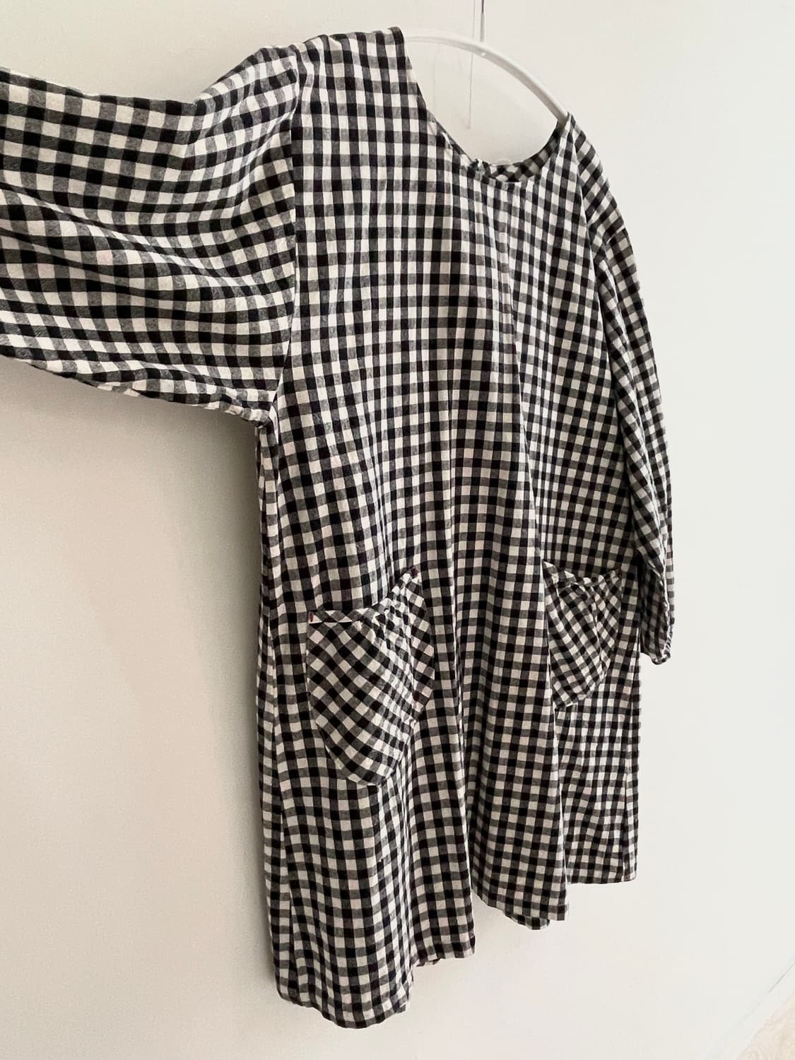 블랙 앤 화이트 체크 원피스 상품이미지4