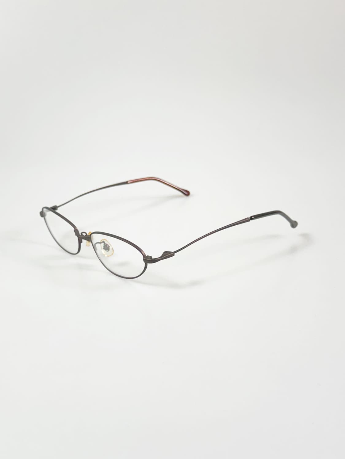 90s 매트 다크 그레이 슬림 오벌 메탈 프레임 빈티지 안경 상품이미지3