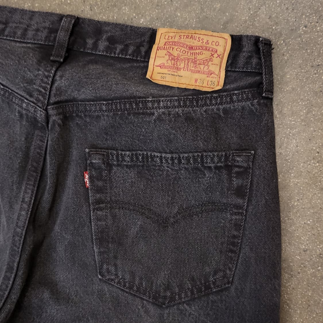 90s Made in USA 빈티지 리바이스501 블랙진 데님팬츠 청바지 상품이미지8