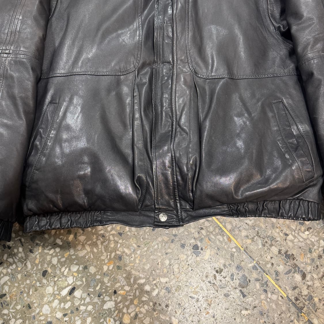 빈티지 80 90s Eddie Bauer 에디바우어 레더 구스다운 자켓 상품이미지4