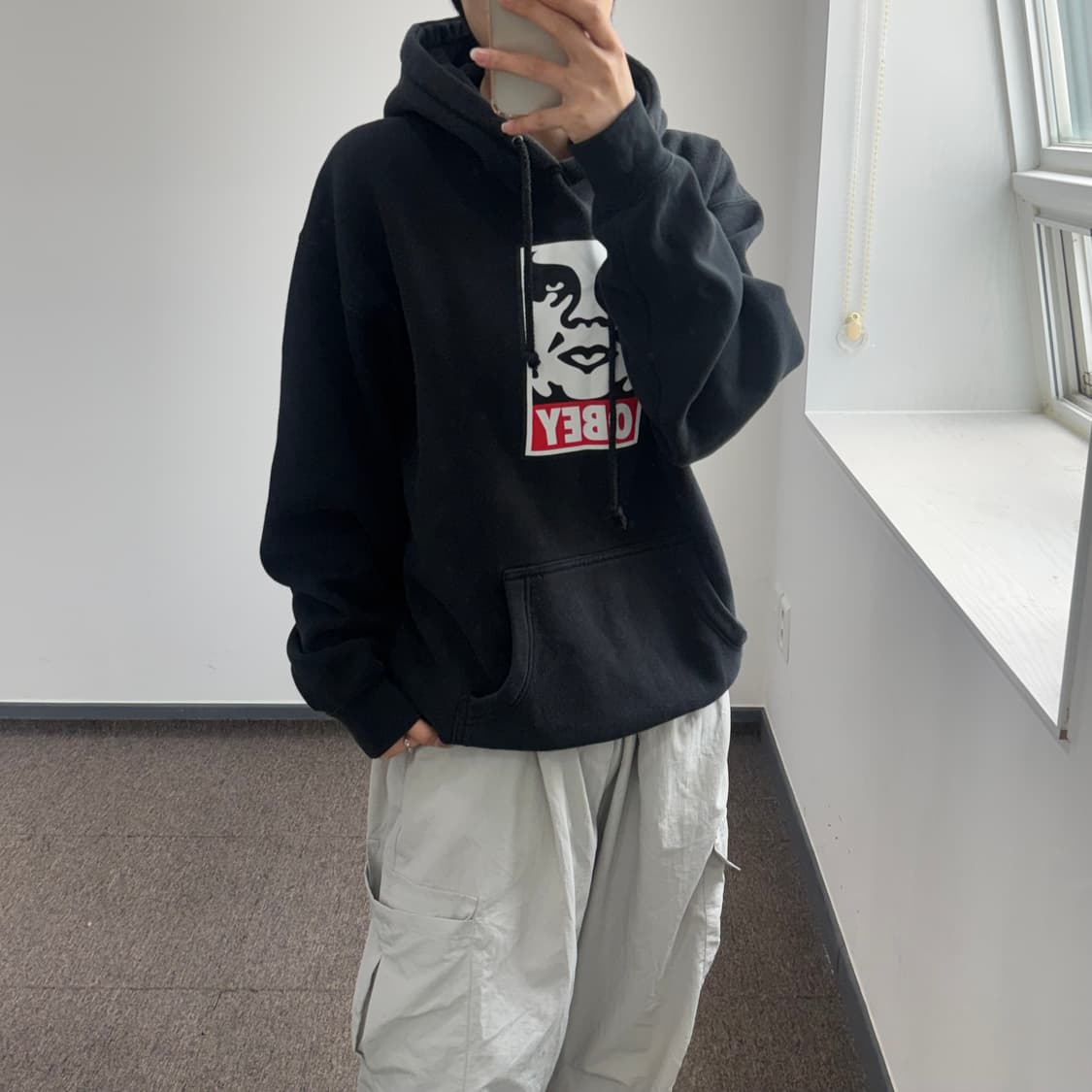 Obey 오베이 블랙 후드티 상품이미지2