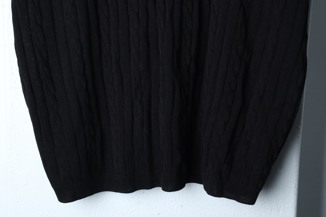 (XL-2XL) 드로우핏 반팔 티셔츠 니트 케이블 꽈배기-H32160 상품이미지4