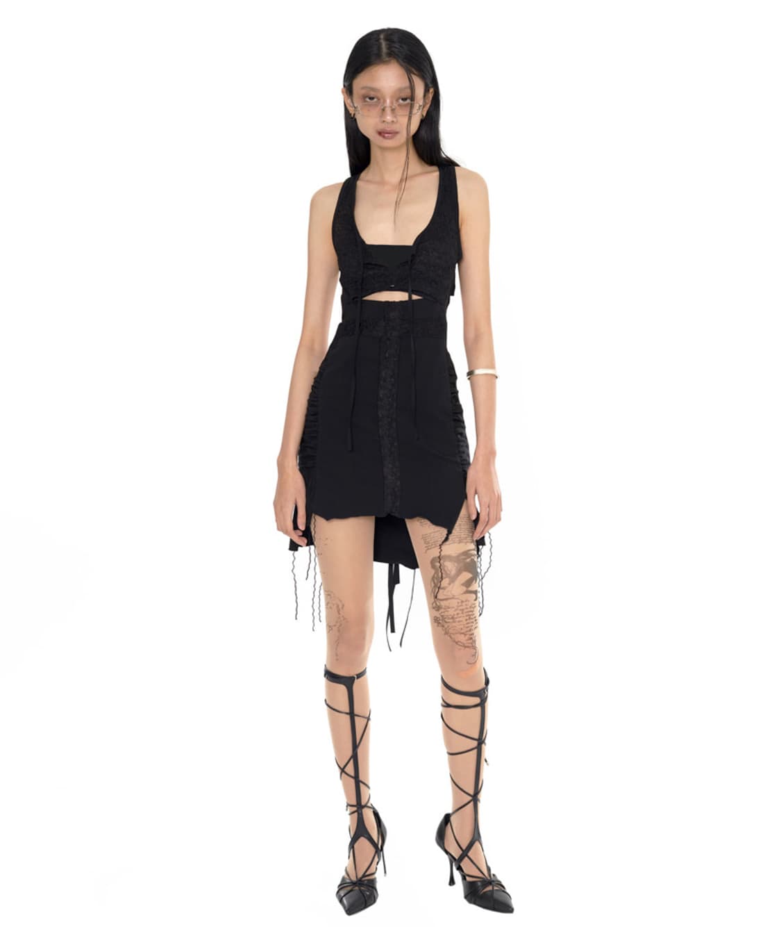 bonnae Cross cut out dress (Black) 상품이미지1