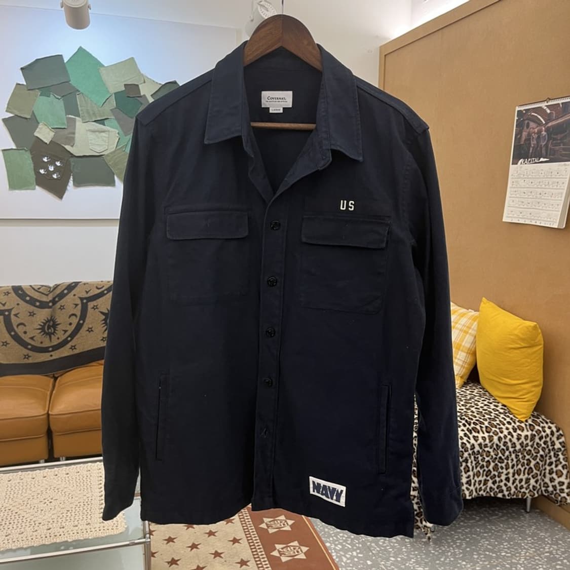 커버낫 레트로 빈티지 캐주얼 트러커 워크 셔츠 L C09946 상품이미지3