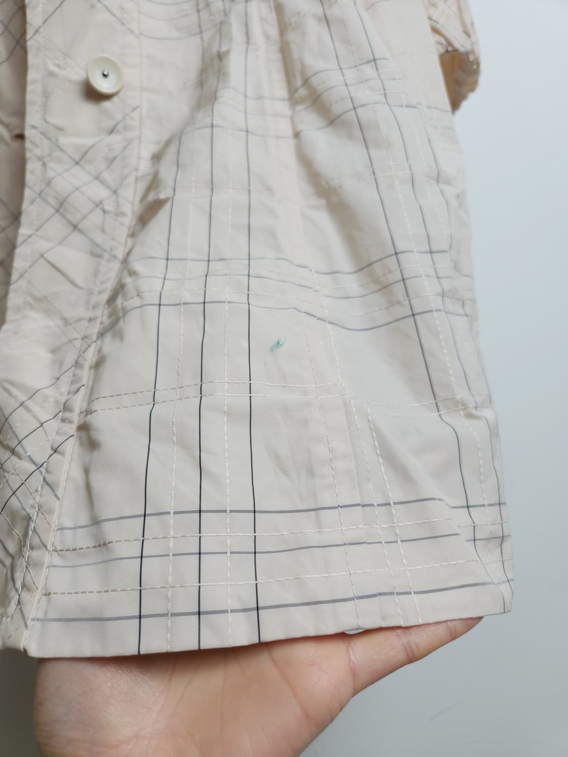 (Hiroko Bis)체크 스티치 롱 자켓 상품이미지9