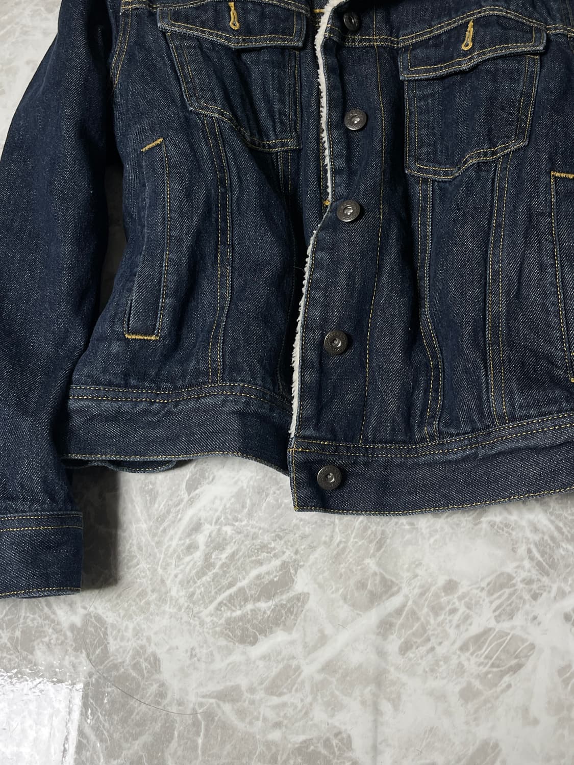 fur denim jacket 상품이미지4