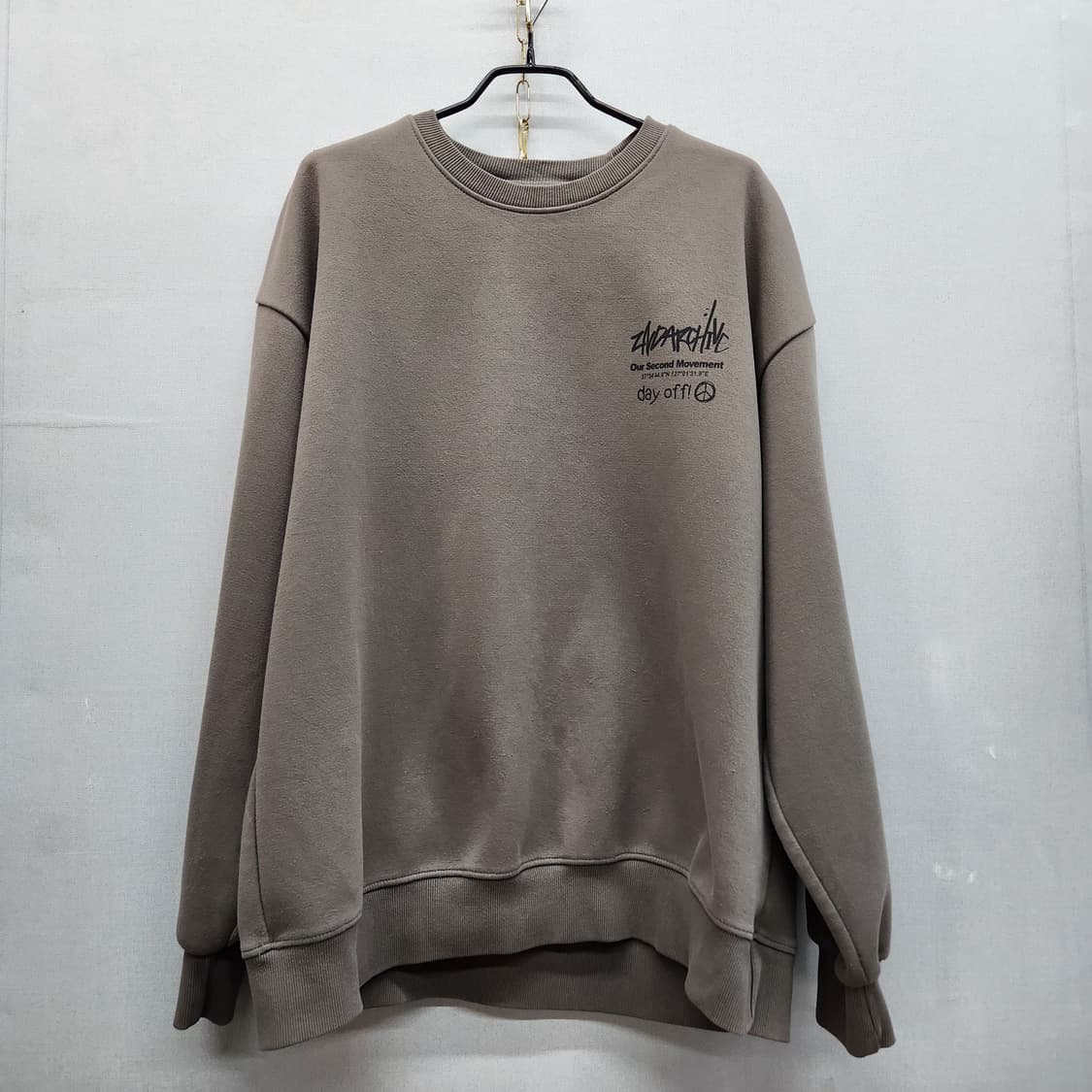 세컨드아카이브 스트릿무드 백로고 오버핏 맨투맨 2XL 상품이미지2