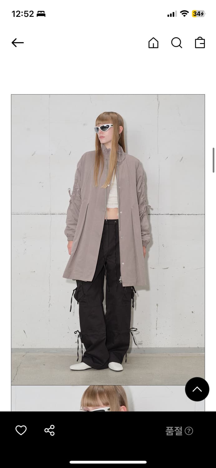 타입서비스 Pleated Fleece Long Jumper Gray 상품이미지2