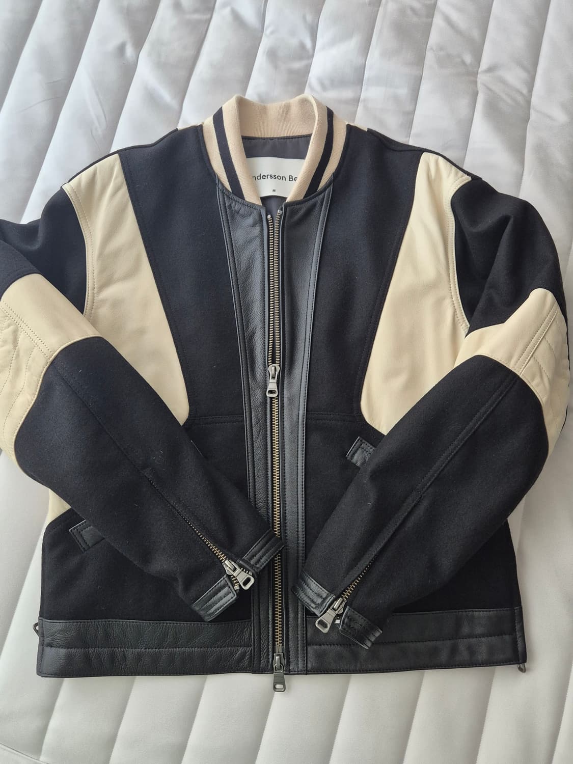 (M) 유니섹스 레더 모터사이클 패디드 자켓 상품이미지2