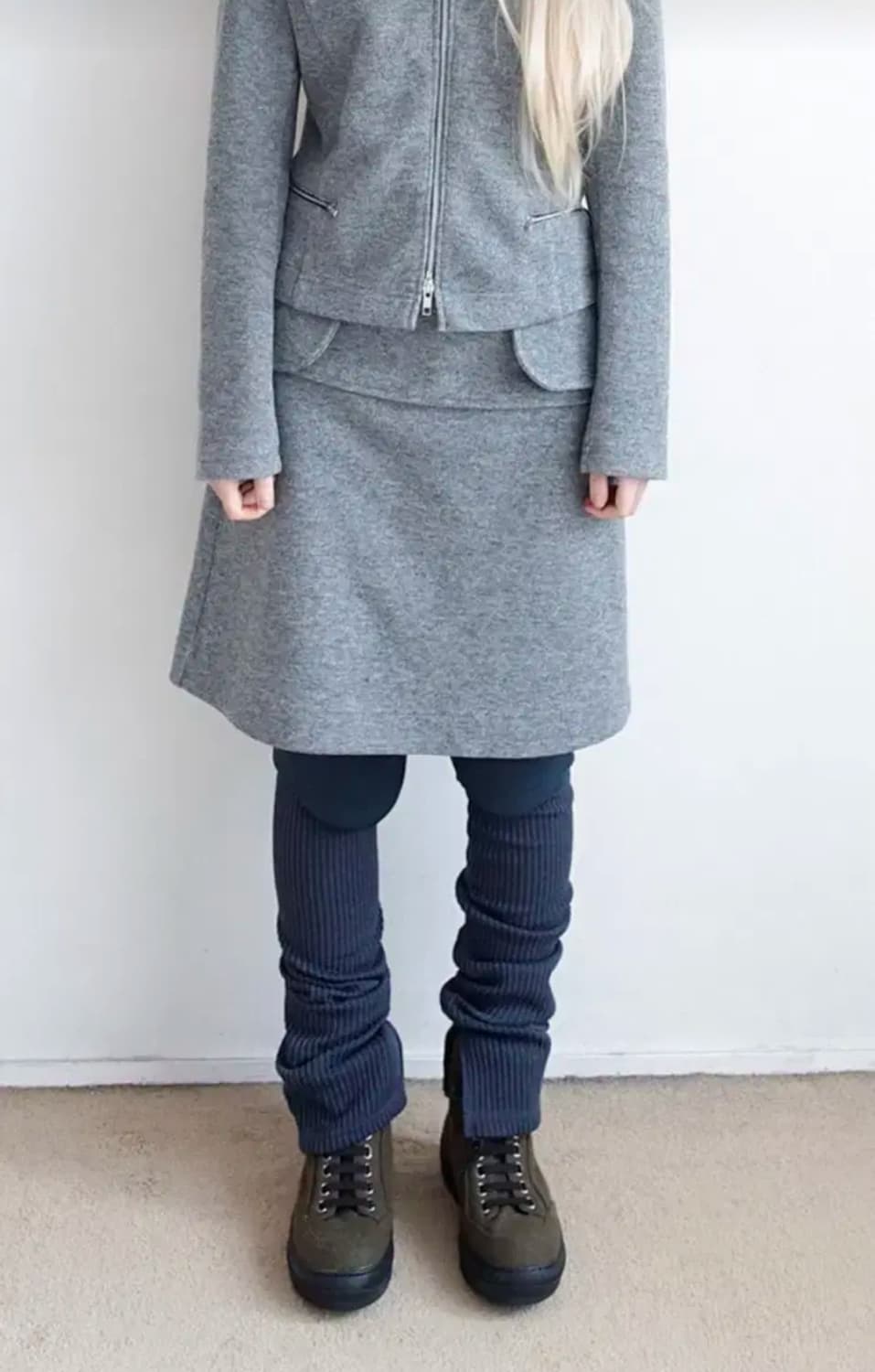 wool pocket midi skirt(grey) 상품이미지2
