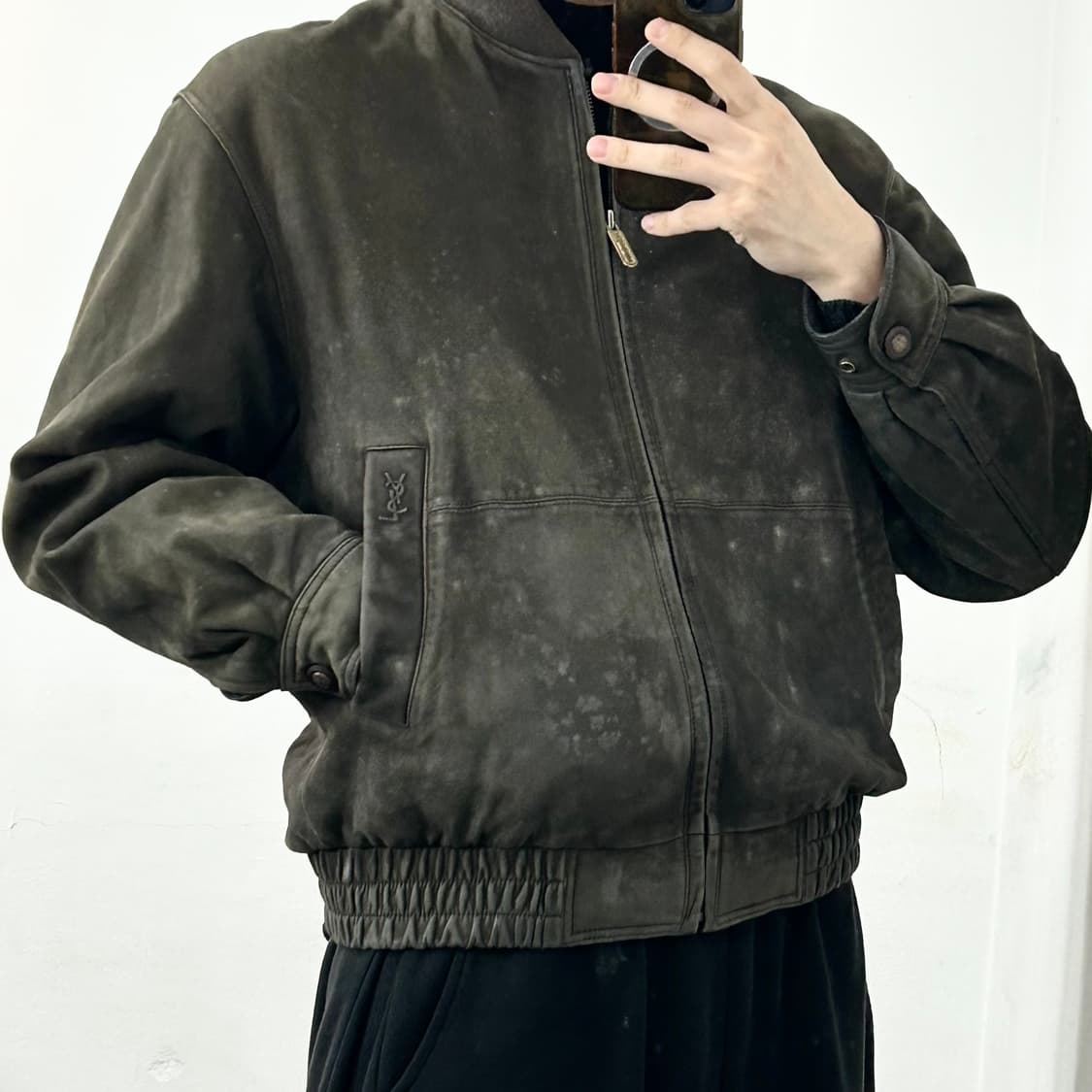 입생로랑 양가죽 스웨이드 봄버 자켓 상품이미지3