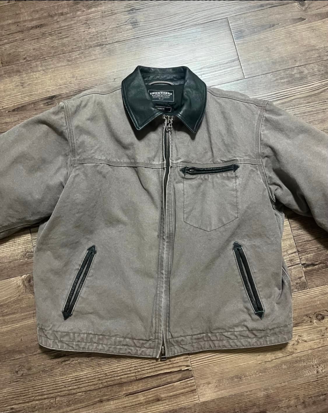 프리즘웍스 헤비 캔버스 디스트로이드 워크 자켓 머드 m 상품이미지1