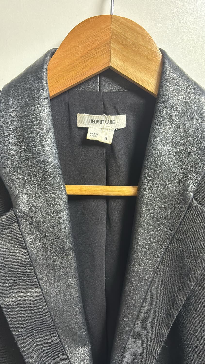 헬무트랭 레더카라 왁스코팅 블레이저 6사이즈 상품이미지5