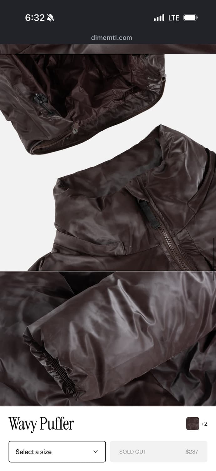 다임 Dime 패딩 푸퍼 xl 스모크브라운 새제품 상품이미지6