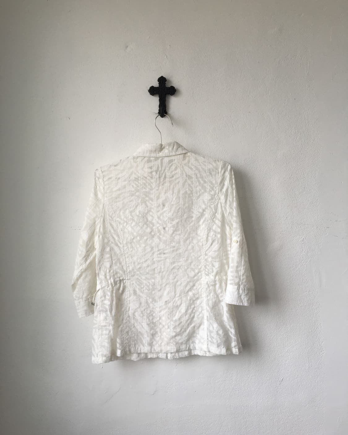 pattern see through shirt jacket  상품이미지3
