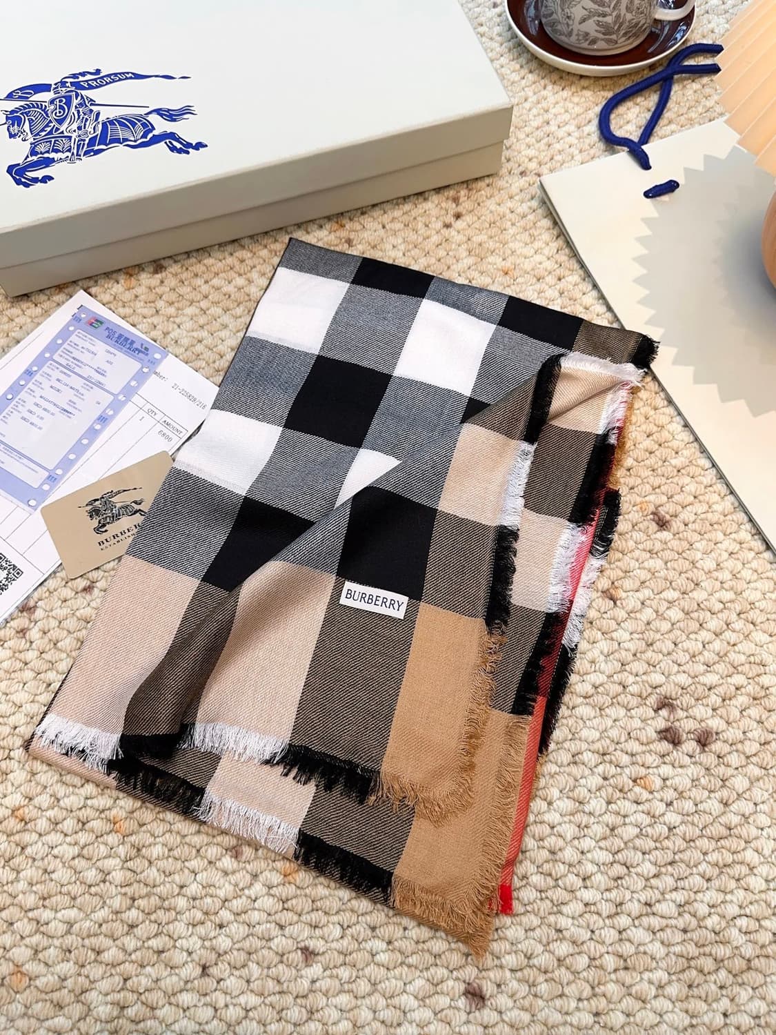 버버리숙녀 리버서블 스카프100% 램스울 상품이미지1