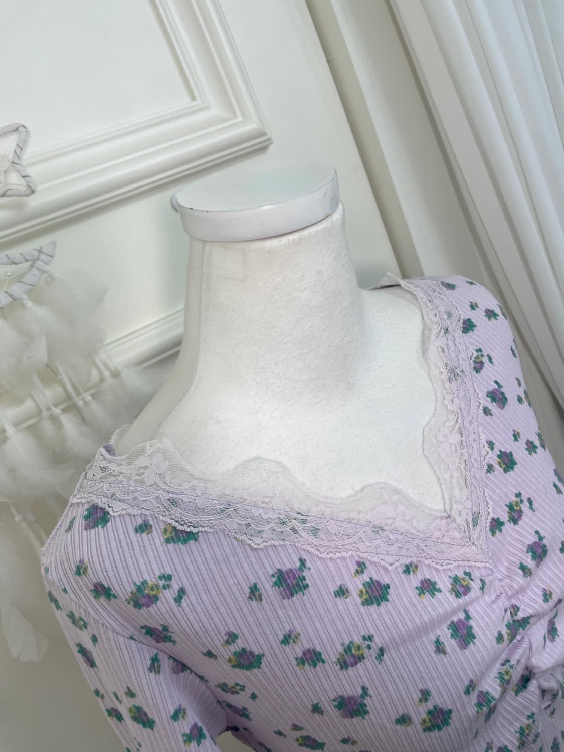 lavender flower lace point basic shirrin 상품이미지7