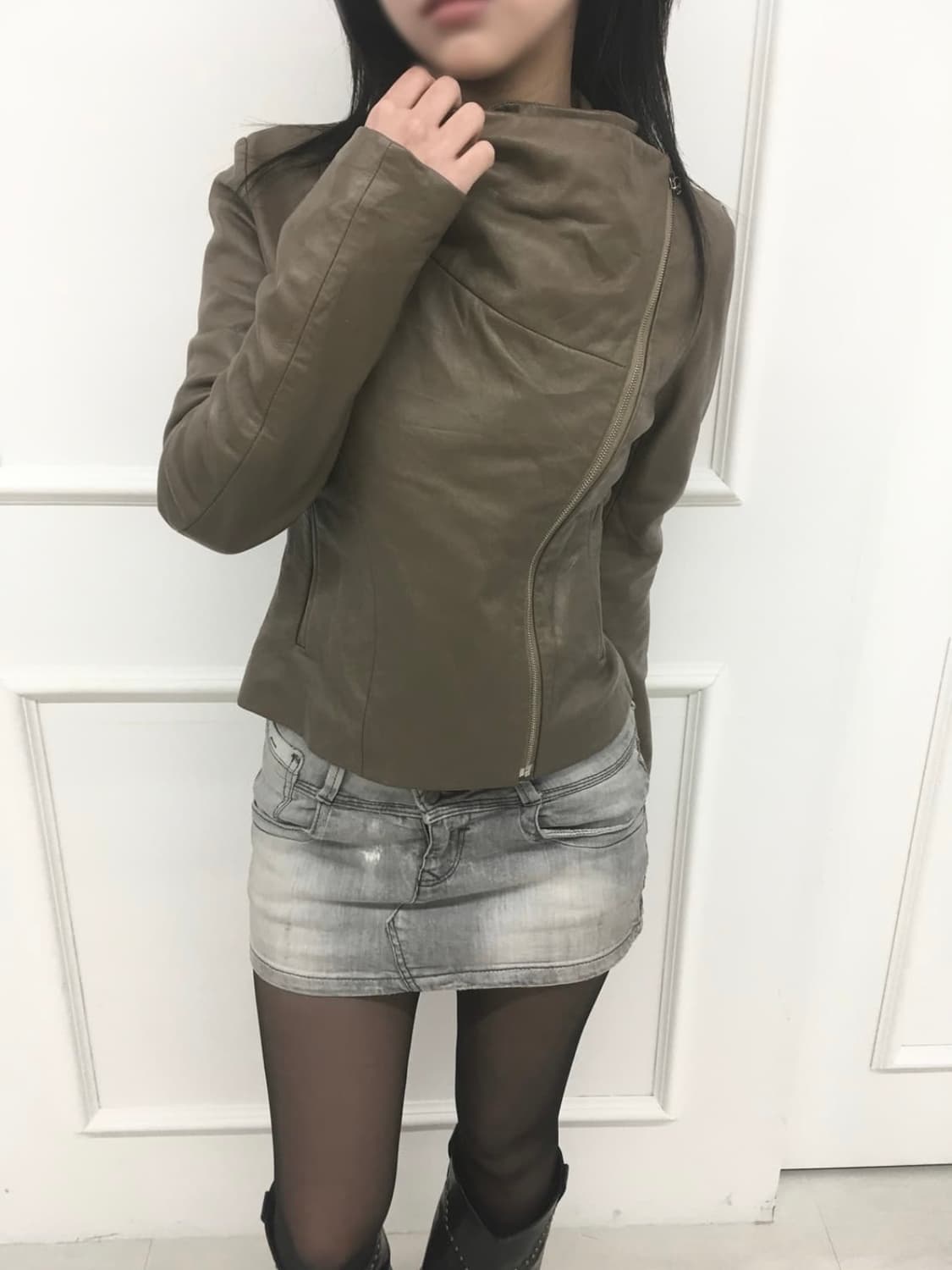 lambskin high-neck jacket 상품이미지1