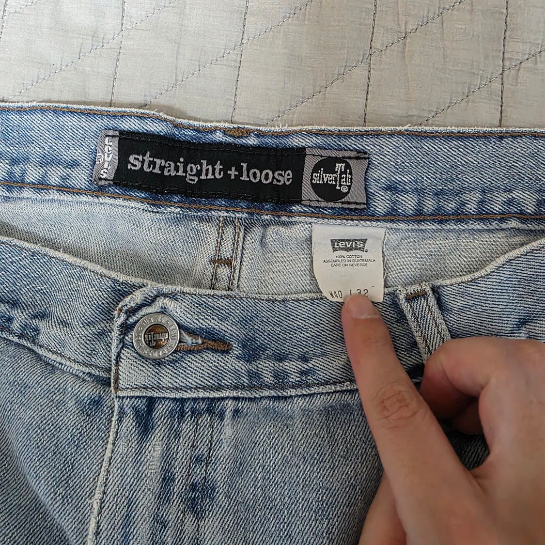 [40X32] 90s 리바이스 실버탭 연청 스트레이트 루즈핏 - 퍽쿨 상품이미지9