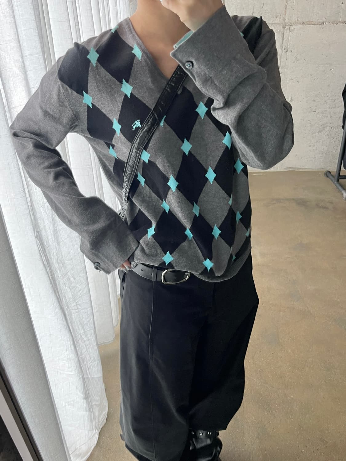 Burberry 버버리 블루 다이아몬드 롱슬리브 니트 상품이미지6