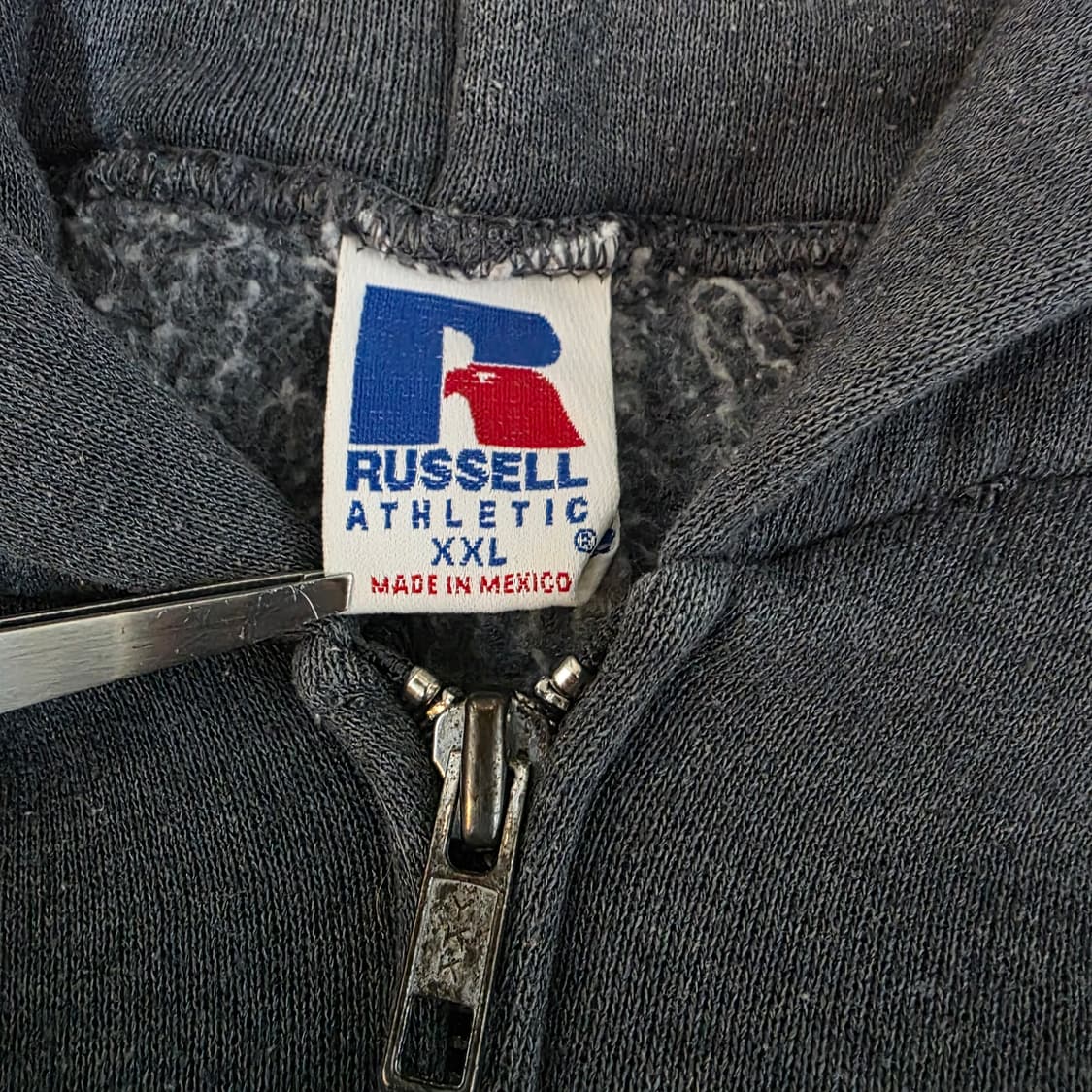 [XXL] 90s 빈티지 러셀 애슬레틱 후드집업 다크 그레이 상품이미지5