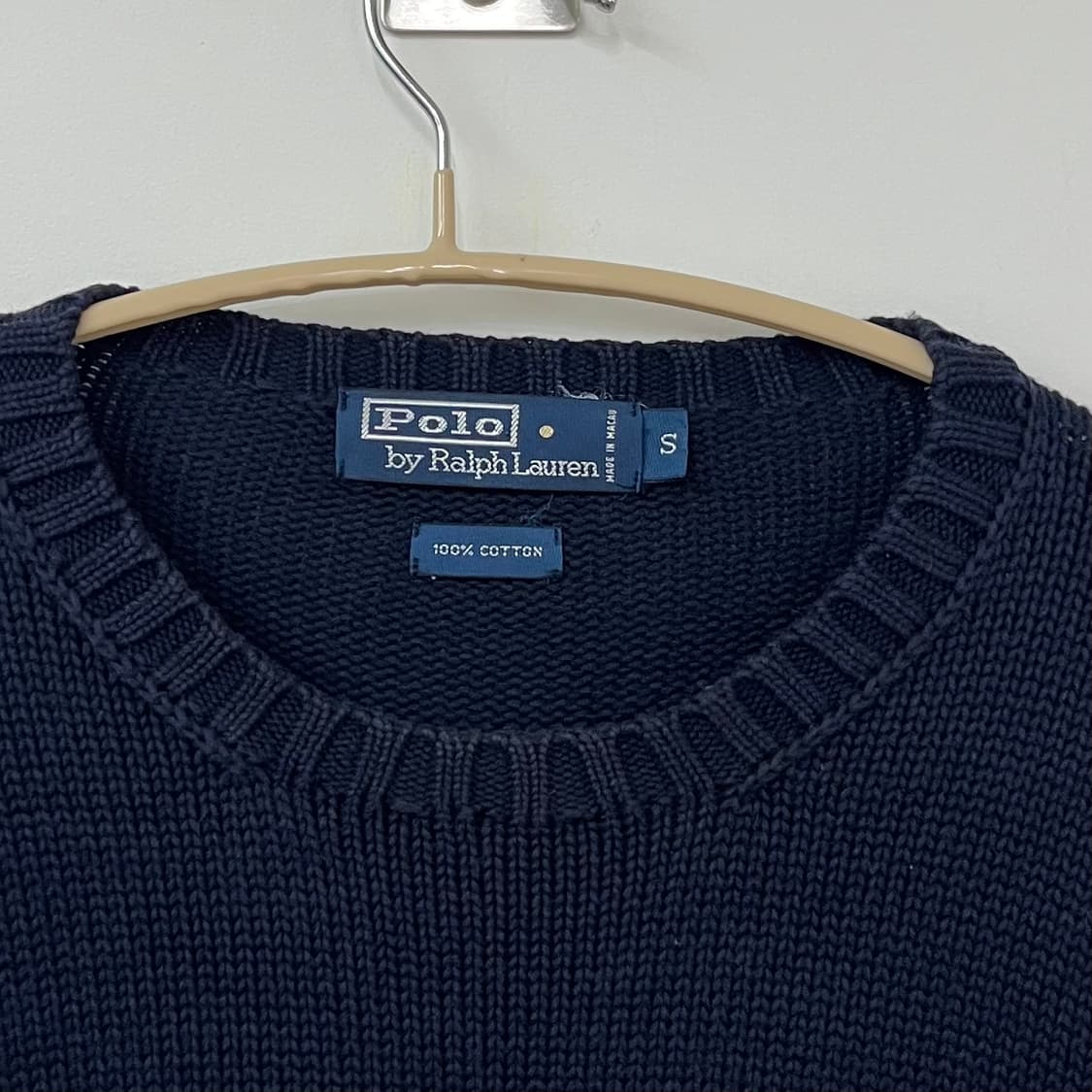 폴로 랄프로렌 레드 포니 네이비 코튼 니트 스웨터 상품이미지5