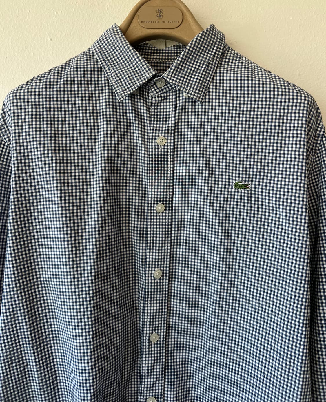 라코스테 남성 네이비체크 코튼긴팔셔츠
 상품이미지2