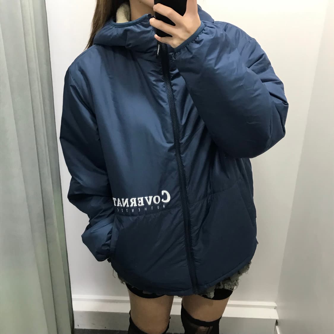 커버낫 블루 리버시블 플리스 자켓 상품이미지2