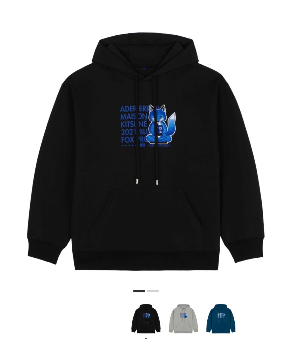 메종 키츠네 x 아더에러 메디테이션 폭스 후드 블랙 A2 상품이미지1