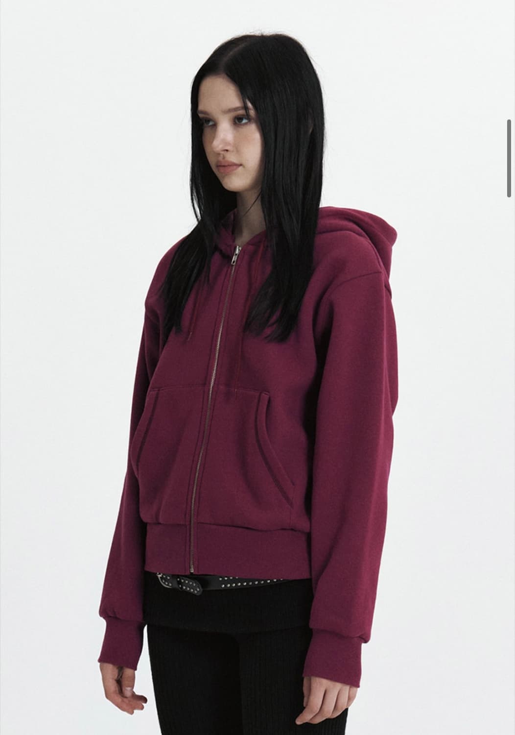 큐리티 curetty c 벨벳 로고 플리스 후드집업 퍼플 상품이미지3