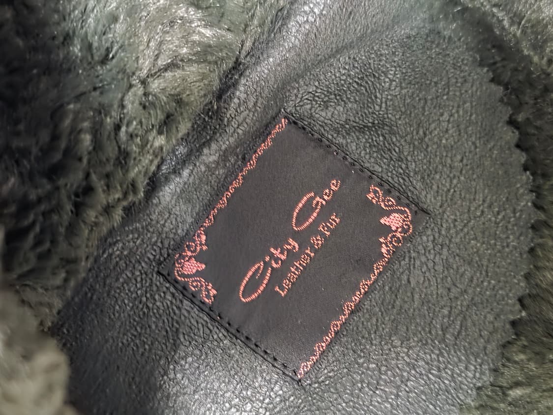 시티지 citygee 하이넥 퍼 무스탕 레더자켓 카키 상품이미지3