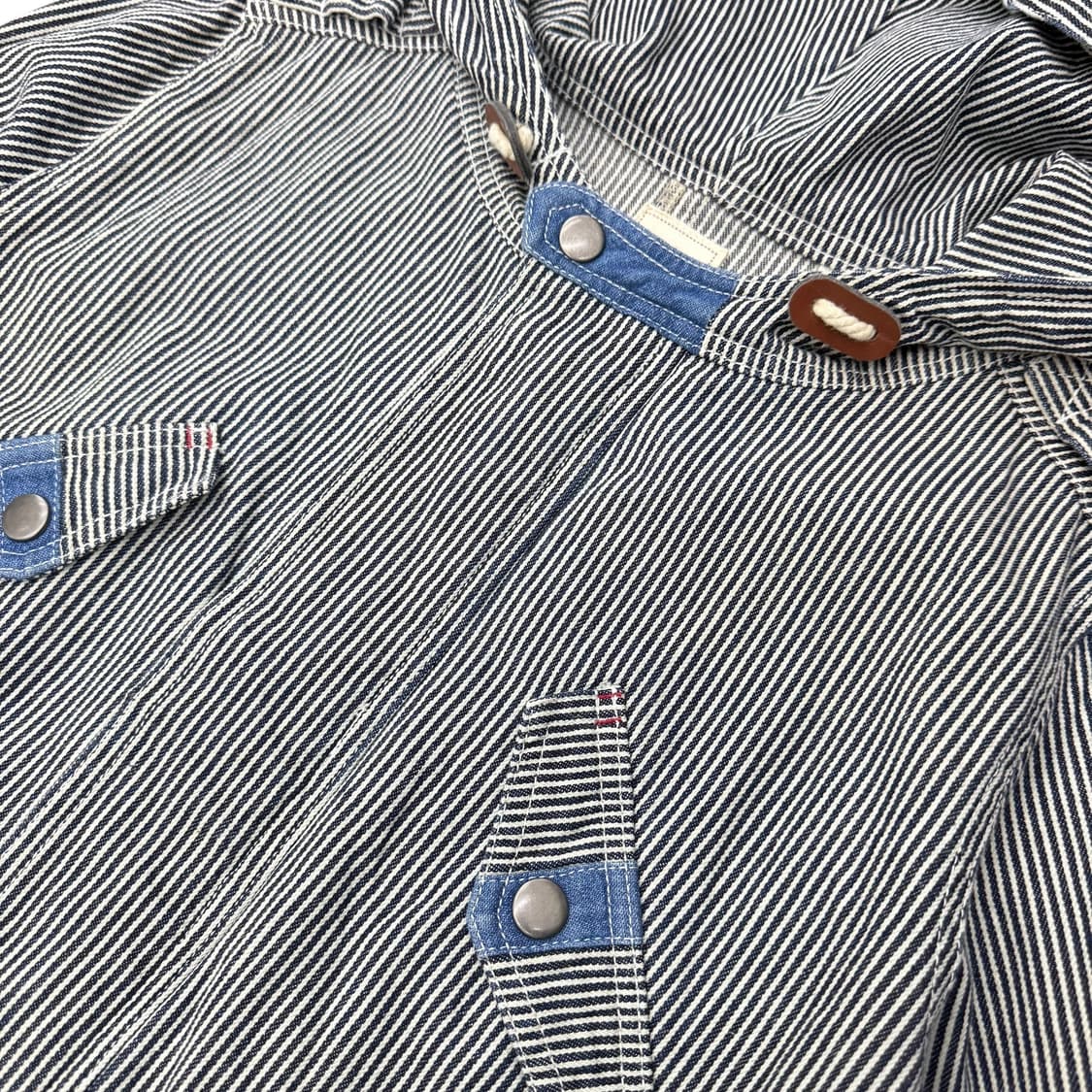 JPN 모리 니혼진 스트라이프 코튼 야상 후드집업 상품이미지6