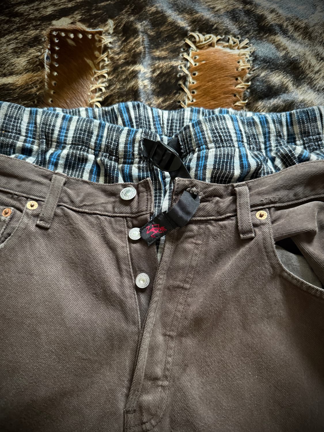 Gramicci Blue Check pattern Half pants 상품이미지6