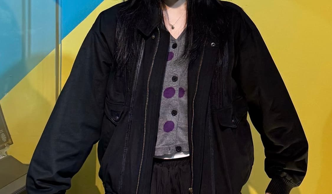 빈티지클럽 블랙 가죽 디테일 자켓 상품이미지3