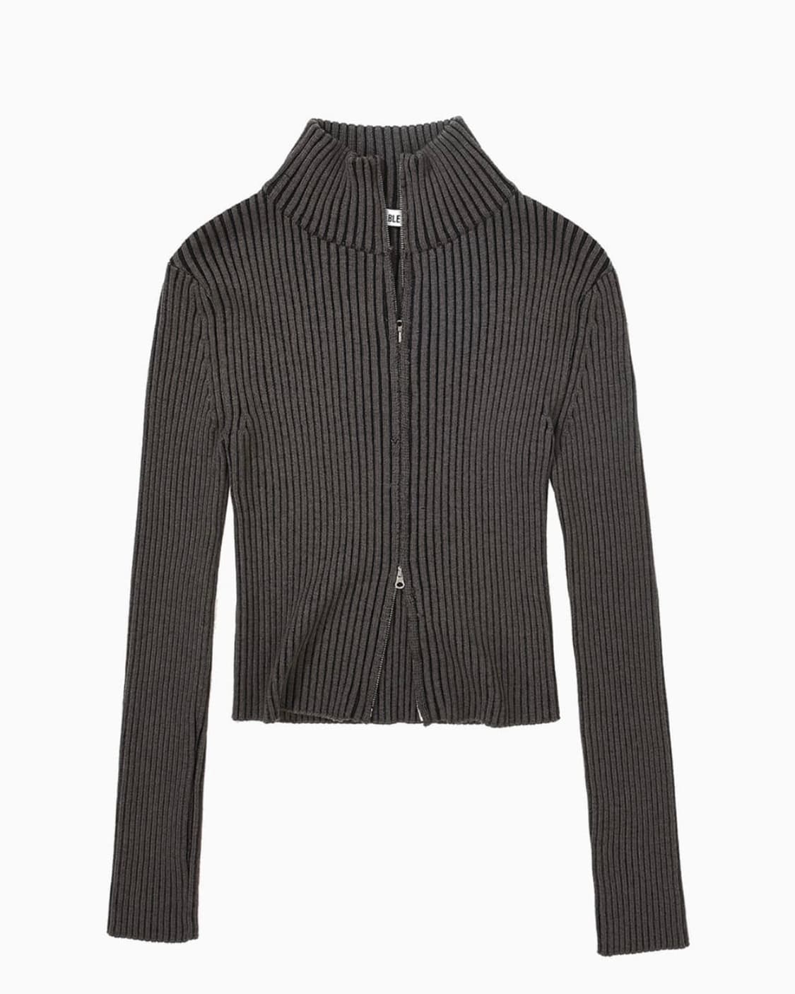 스튜디오테이블 투톤 하이넥 집업 가디건 상품이미지2