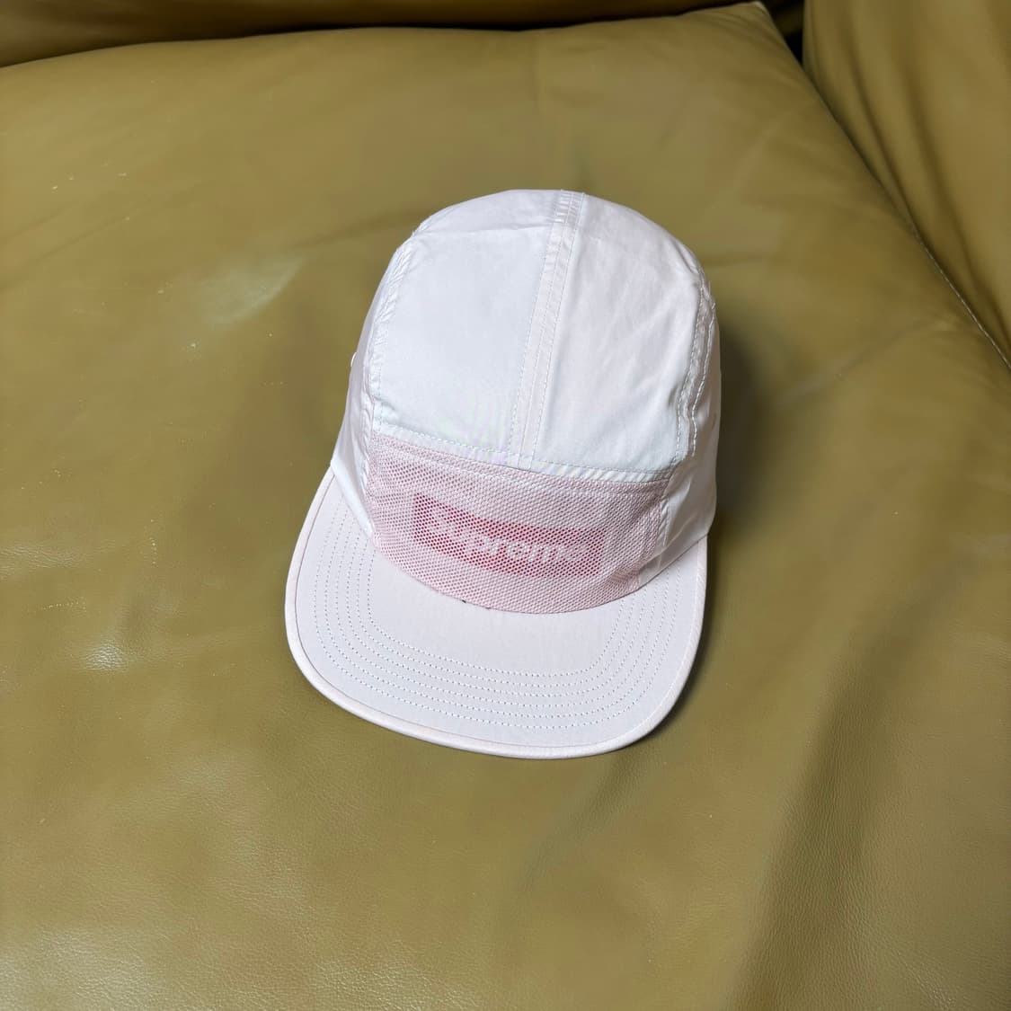 슈프림 캠프캡 모자 박스로고 메쉬 핑크 상품이미지1