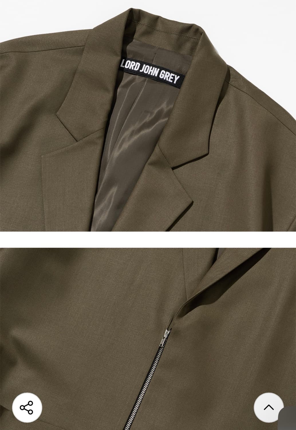 로드존그레이) Casual Zip Jacket Khaki Brown M 상품이미지4