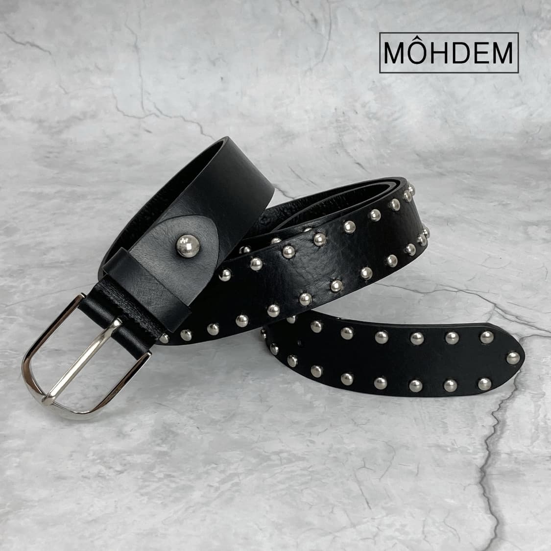 [Unisex] 볼스터드 이테리가죽 벨트 상품이미지8